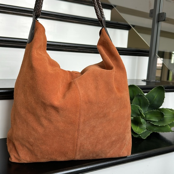 Maurizio Taiuti Genuine Italian Suede Leather Tote Hobo Bag like new - Picture 2 of 11
